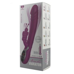 Heating Silicone Rabbit  Vibrator With Penis Head