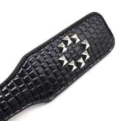 Alligator Sheepski Paddle With Chrome Button