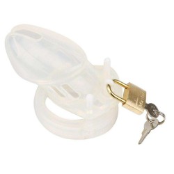 Silicone CB6000s Chastity Devices In Clear/Black/Blue