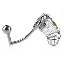 Master Series Deluxe Chastity Cage With Anal Intruder