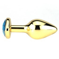 Heart Jeweled Stainless Steel Butt Plug - Golden