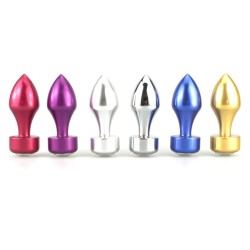 Aluminium Butt Plug With Diamond - Colorful