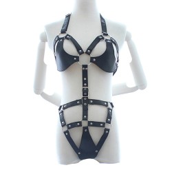 Leather Harness w/ Removable Bra