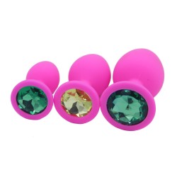 Geisha Ball Silicone Butt Plug with Diamond