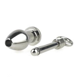 Silver Tunnel Plug with Removable Core