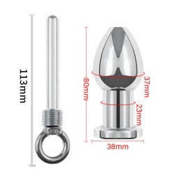 Silver Tunnel Plug with Removable Core