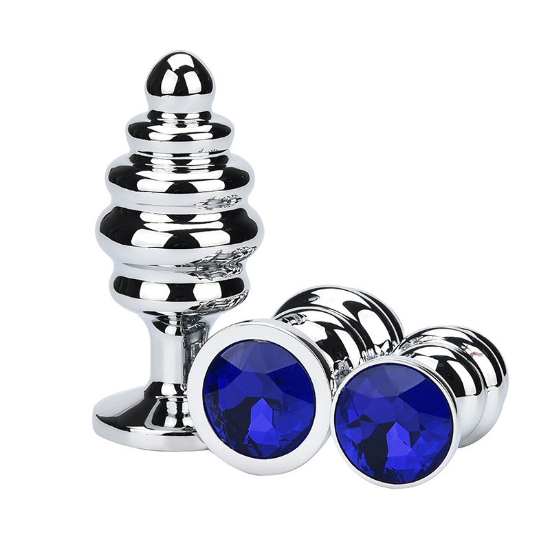 Thread  Metal Plated Jeweled Butt Plug