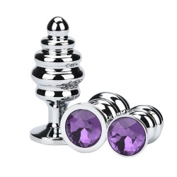 Thread  Metal Plated Jeweled Butt Plug