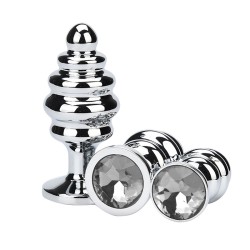 Thread  Metal Plated Jeweled Butt Plug