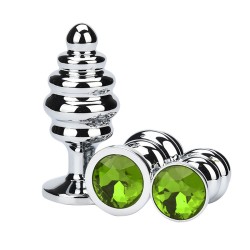 Thread  Metal Plated Jeweled Butt Plug