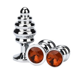 Thread  Metal Plated Jeweled Butt Plug