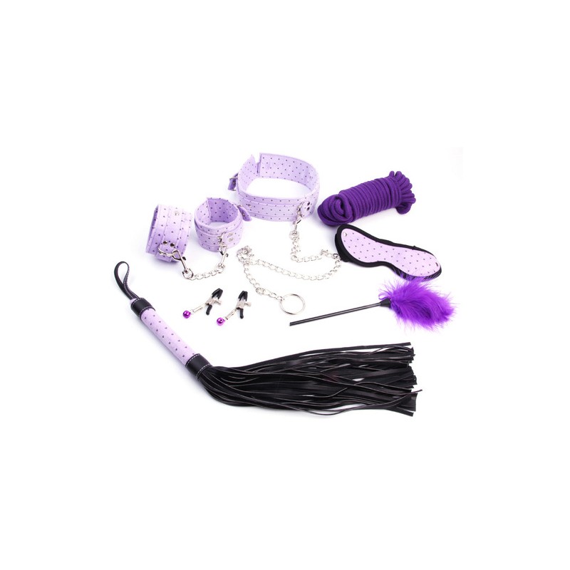 Purple Plush Bondage Kit - 7 Pcs