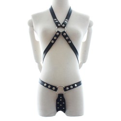 Power  Body Harness With Chastity Belt