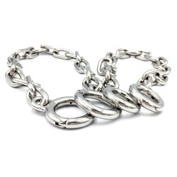 Stainless Steel Toe Cuffs With Chain