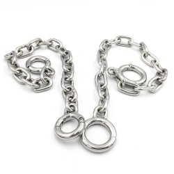 Stainless Steel Toe Cuffs With Chain