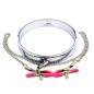 Chrome M Hole Collar with Nipple Clamps