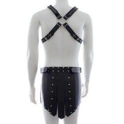 Men's Faux Leather Chest Shorts Bondage