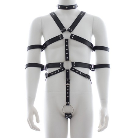 Fetish Full Body Harness With Double Cuffs