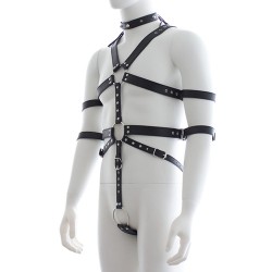 Fetish Full Body Harness With Double Cuffs