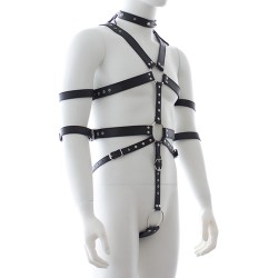 Fetish Full Body Harness With Double Cuffs