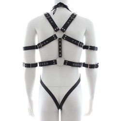 Fetish Full Body Harness With Double Cuffs