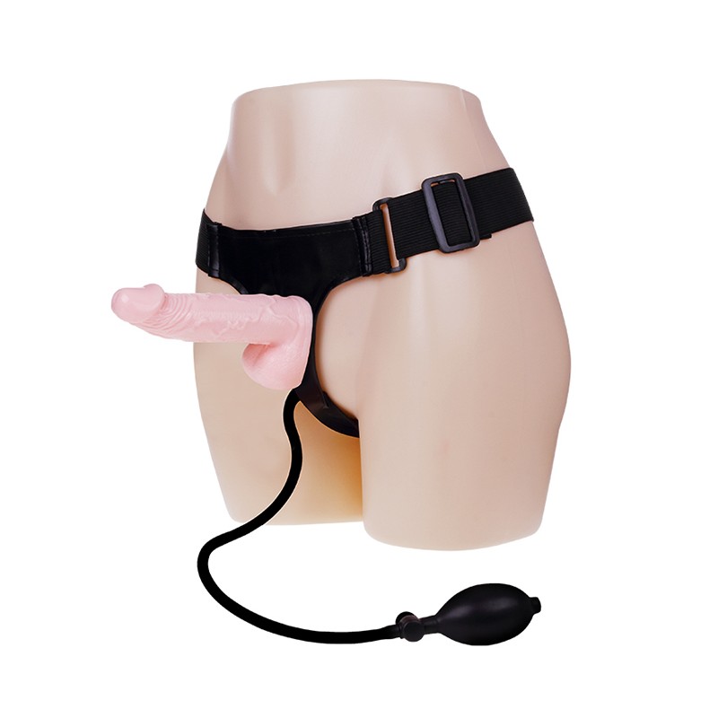 Ultra Inflatable Elastic Harness Dildo