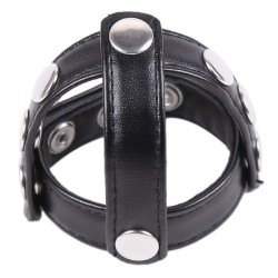 Leather Cock Ring &amp; Ball Divider