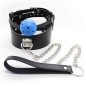 D-Ring  Leather Collar With Ball Gag