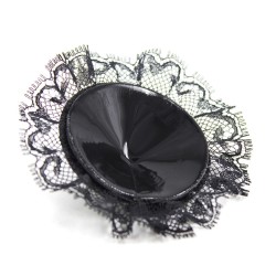 Black Nipple Pasties with Lace Overlay