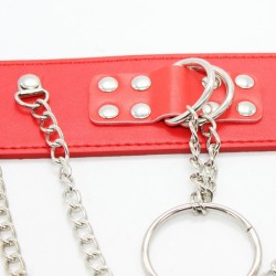 D-O-Ring Bondage Collar With Chain