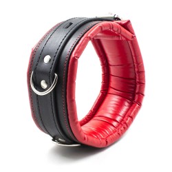 Thick Black And Red Bondage Collar