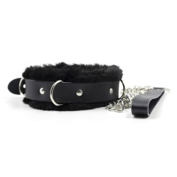 Fur Lined Bondage Slave Collar