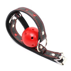 Pin Buckle Breathable O Ring Heart Strap Ball Gag