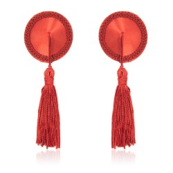 Satin Lace Nipple Covers With Tassels