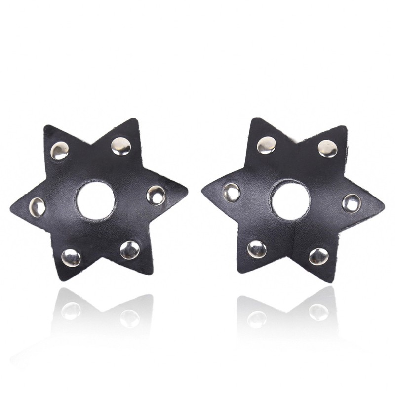 Erotic Leather Non Piercing Nipple Pasties