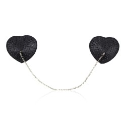Heart Shaped Black Nipple Covers With Stones