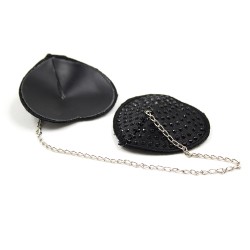 Heart Shaped Black Nipple Covers With Stones