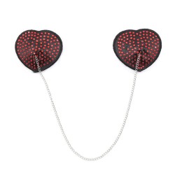 Heart Shaped Black Nipple Covers With Stones