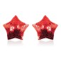 Pair of Shiny Red Sequin Star Nipple Pasties Covers