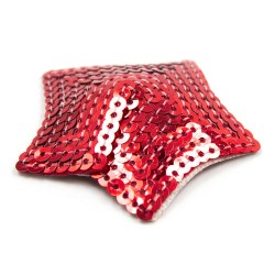 Pair of Shiny Red Sequin Star Nipple Pasties Covers