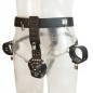 Leather Male Chastity Belt With Cuffs