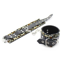 Leopard Print Pin Buckle Handcuffs