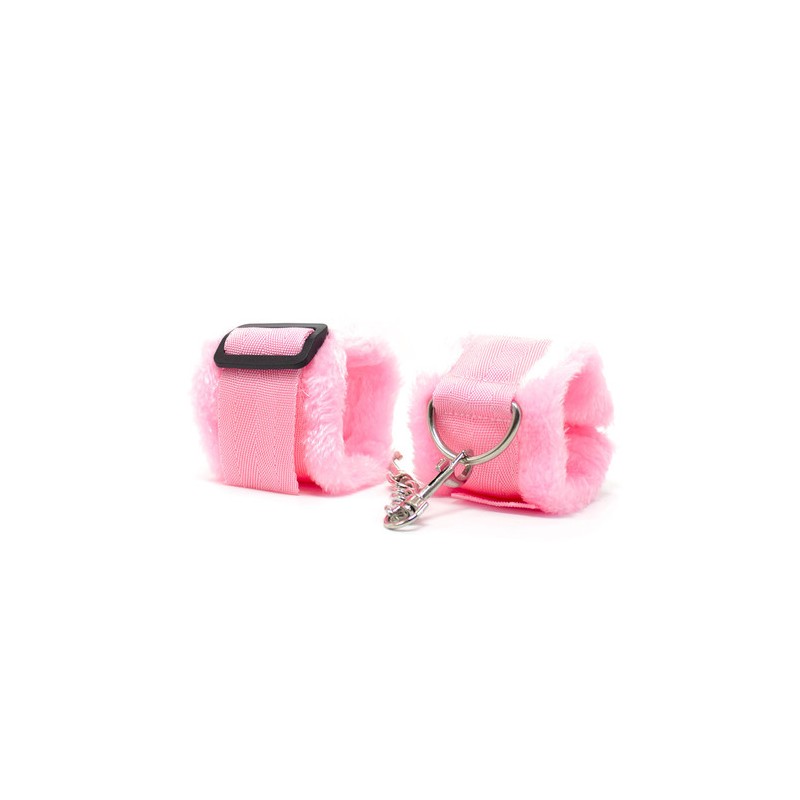 Pink Nylon Belt Fur Lined Cuffs