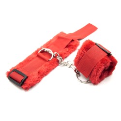 Pink Nylon Belt Fur Lined Cuffs