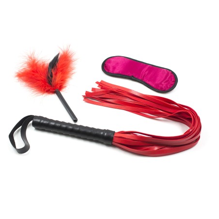 Blindfold Whip and Tickler Bondage Kit