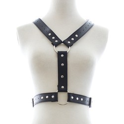 male leather strap harness