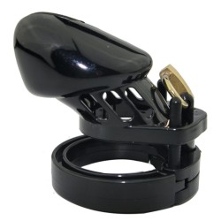 CB-6000S Short Male Chastity Cage - Balck