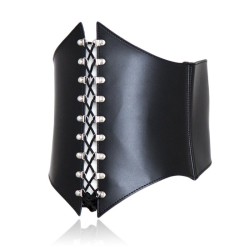 Leather Buckle Strap Waspie Corset