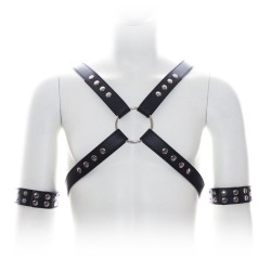 Male Chest Harness With Arm Cuffs