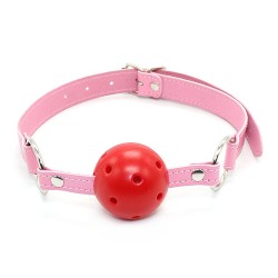 Pin Buckle Breathable O Ring Pink Strap Ball Gag